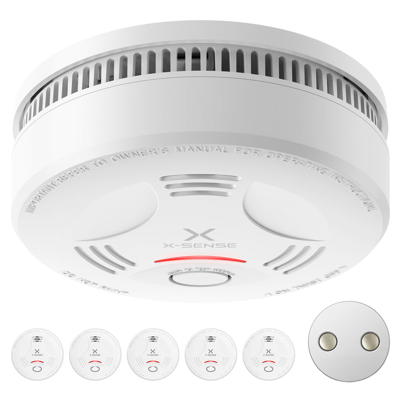 Détecteur de fumée X-Sense avec fixation magnétique et pile 10 ans, SD11