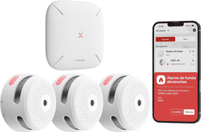 Kit X-Sense FS31, comprenant 3 dispositifs d'interconnexion XS01-M et 1 station de base SBS50