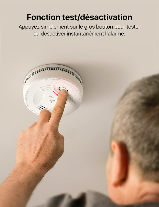 Détecteur de fumée X-Sense avec fixation magnétique et pile 10 ans, SD11