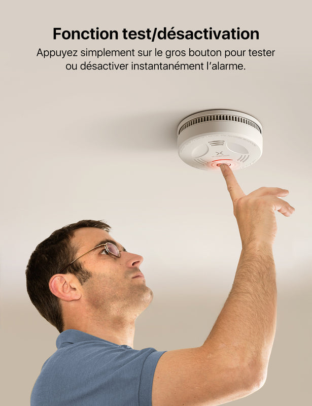 Détecteur de fumée X-Sense avec fixation magnétique et pile 10 ans, SD11