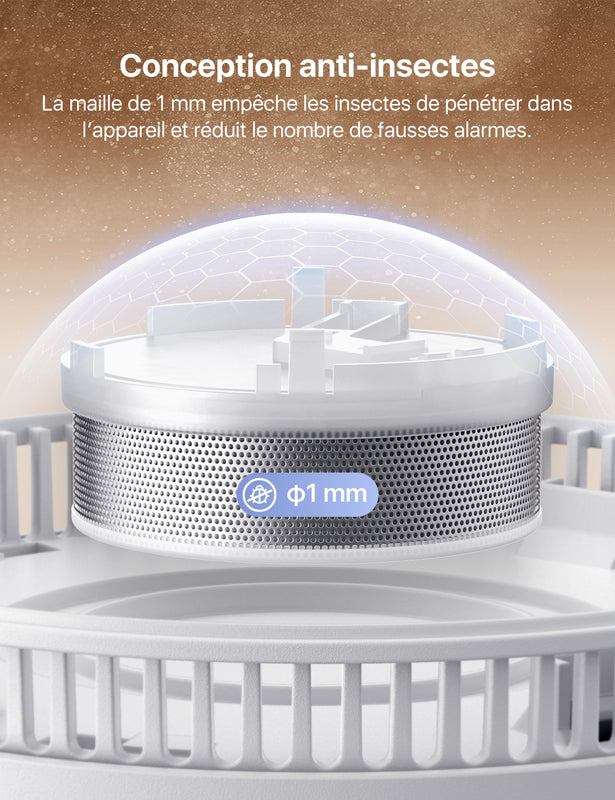 Détecteur de fumée X-Sense avec fixation magnétique et pile 10 ans, SD11