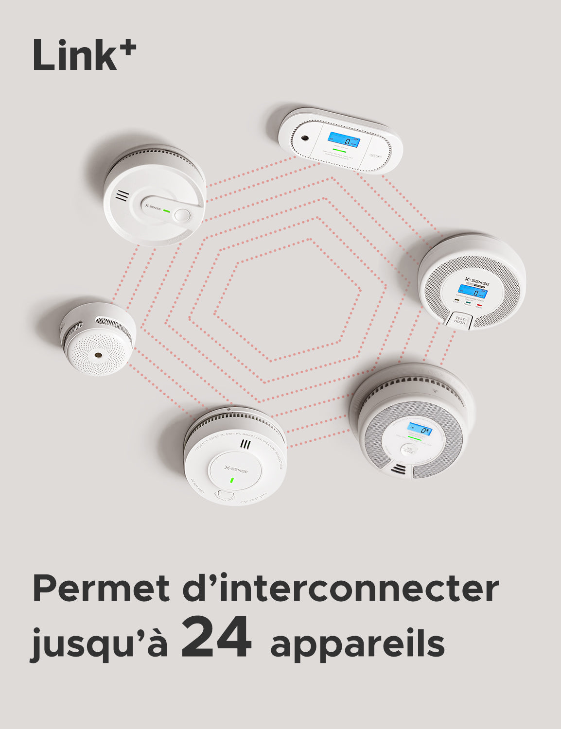 X-Sense XC01-M Alarme intelligente de monoxyde de carbone Compatible avec SBS50