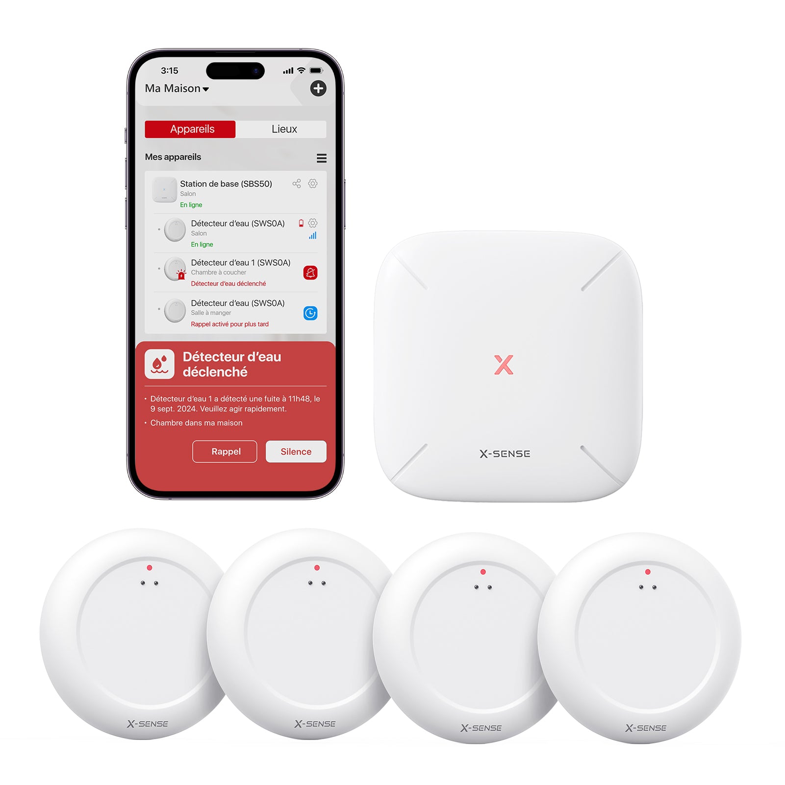 SWS0A détecteur de fuite d'eau intelligent ultra-mince (bulk)