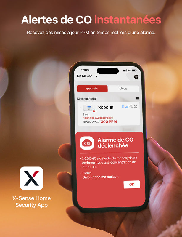 Détecteur de Monoxyde de Carbone Connecté, XC0C-iR