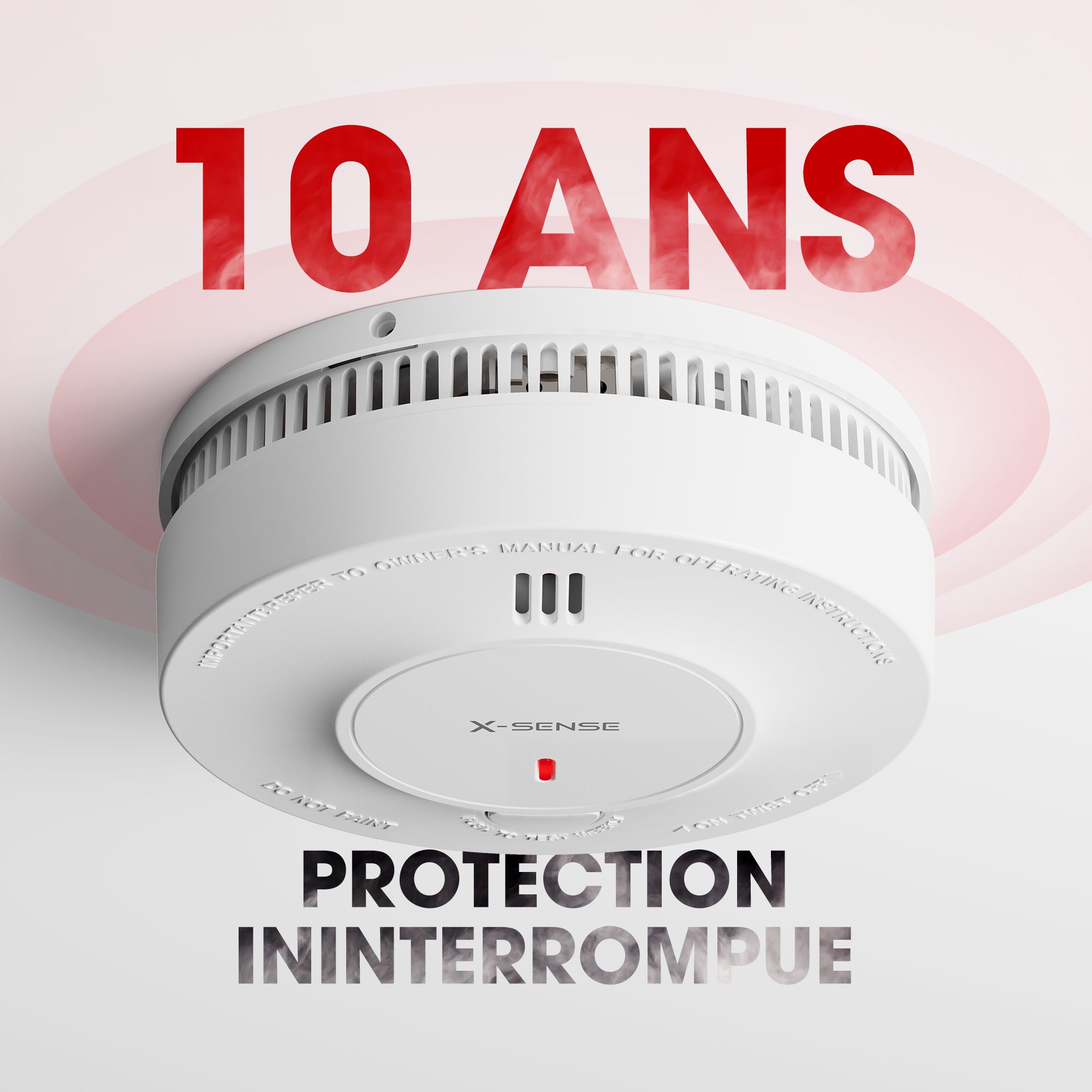 X-Sense SD19-W Détecteur de fumée interconnecté sans fil, 10 ans de batterie