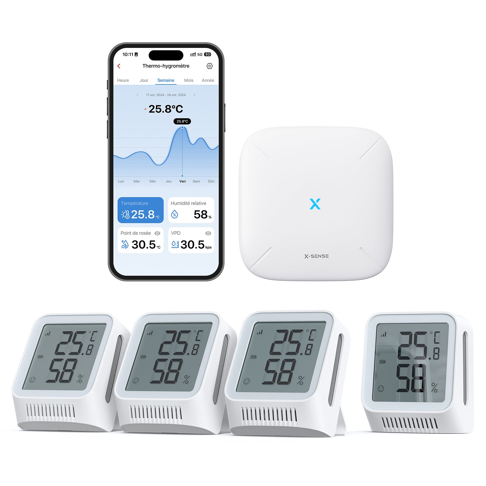 Thermomètre-Hygromètre Intelligent WiFi avec Écran LCD, STH0A