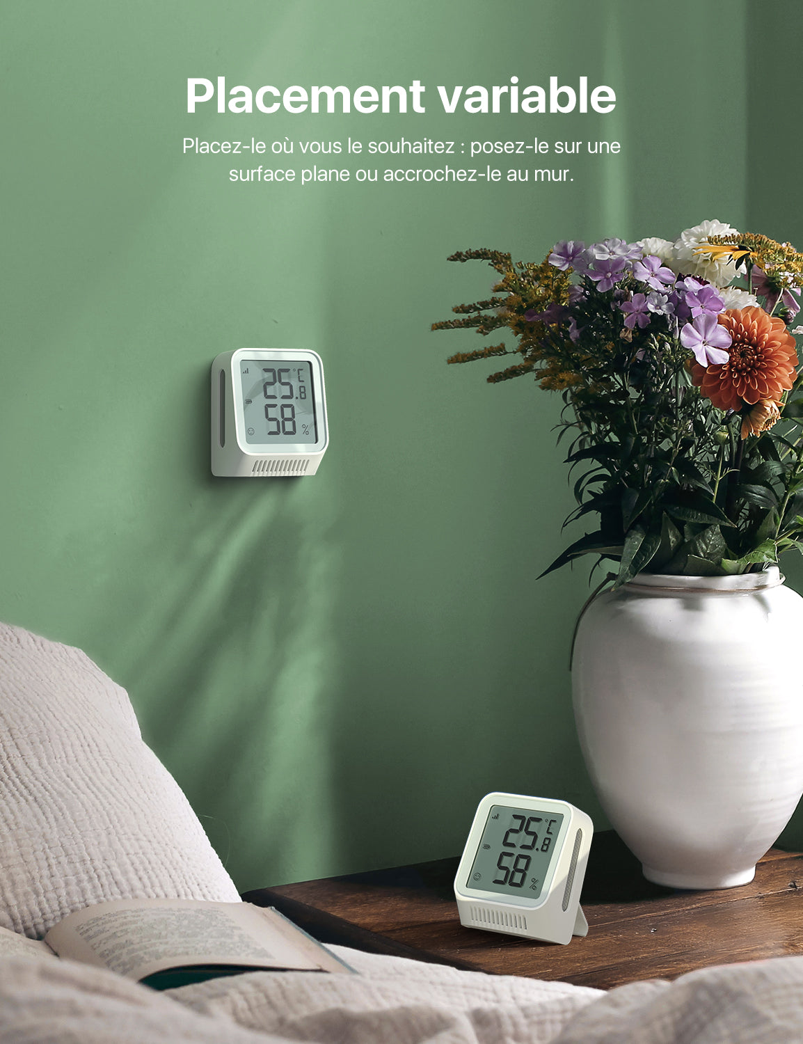 Thermomètre-Hygromètre Intelligent WiFi avec Écran LCD, STH0A