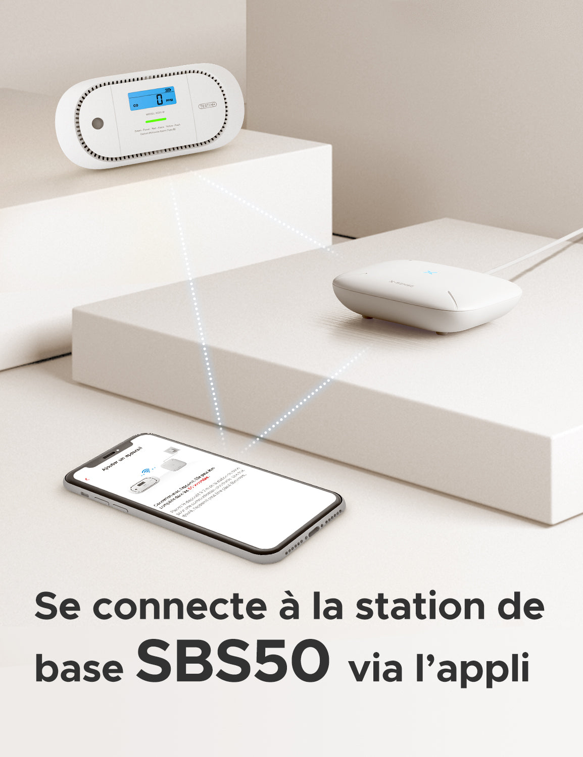 X-Sense XC01-M Alarme intelligente de monoxyde de carbone Compatible avec SBS50