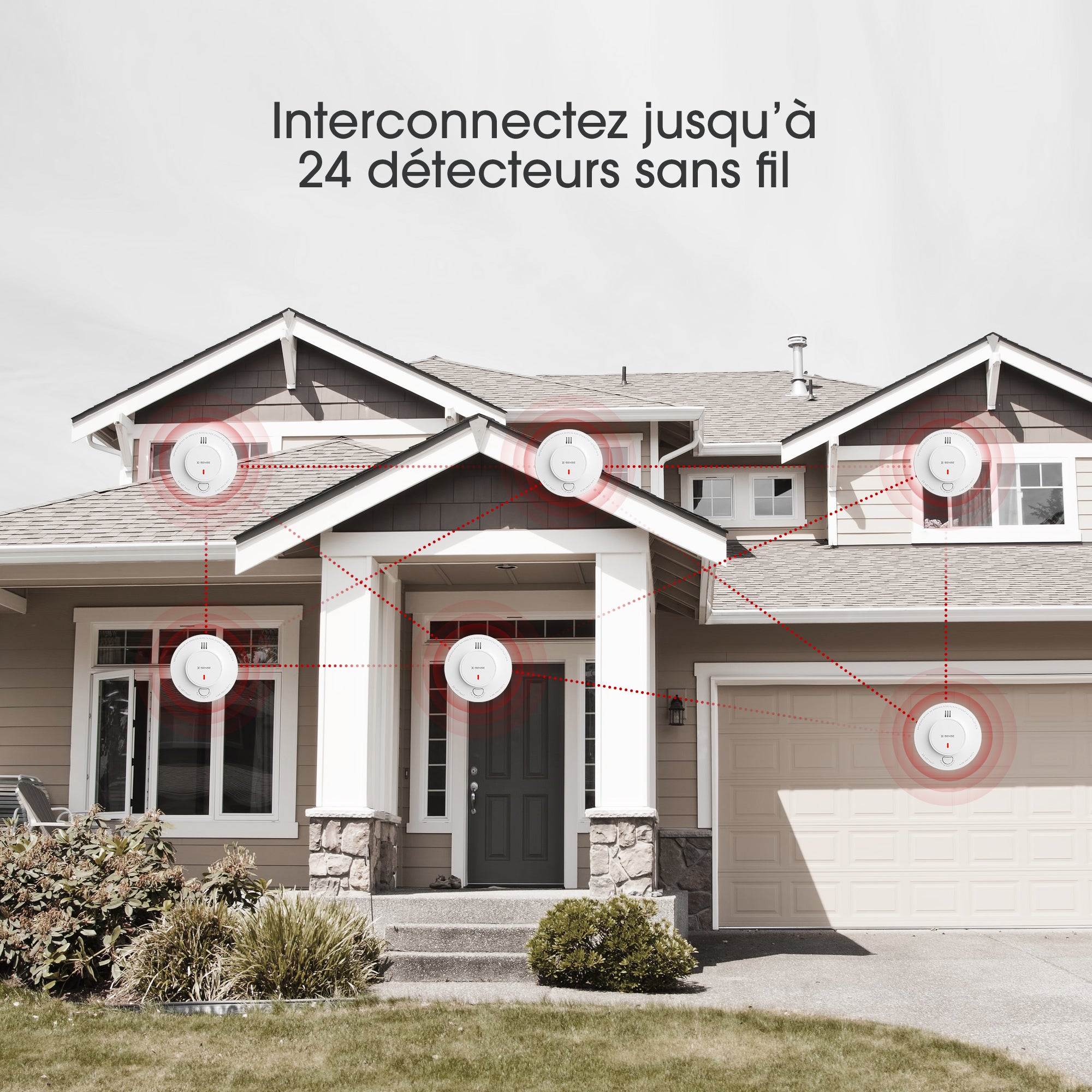 X-Sense SD19-W Détecteur de fumée interconnecté sans fil, 10 ans de batterie