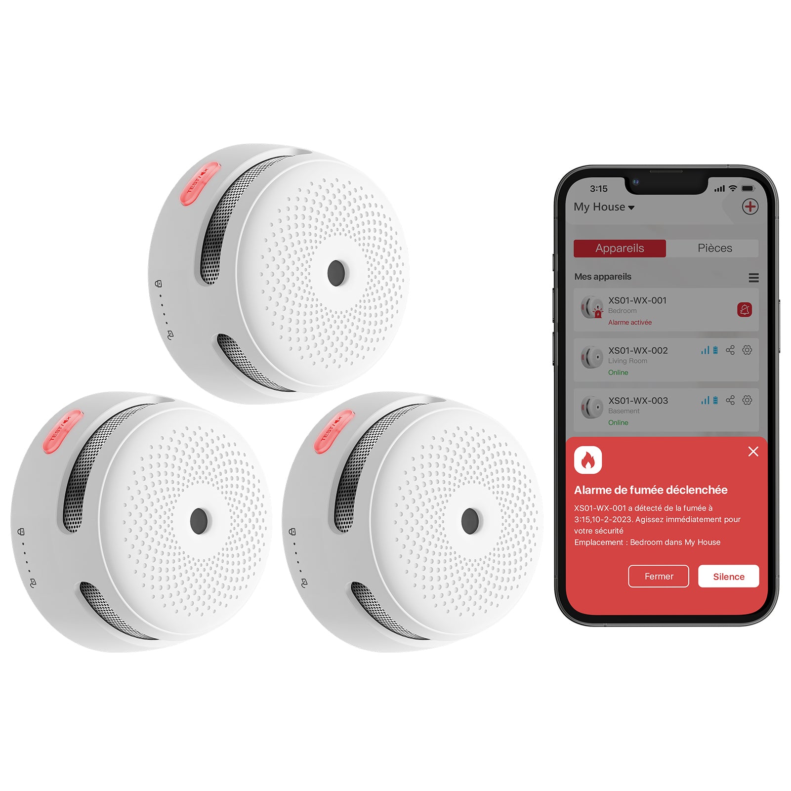 Détecteur de fumée Wi-Fi XS01-WX