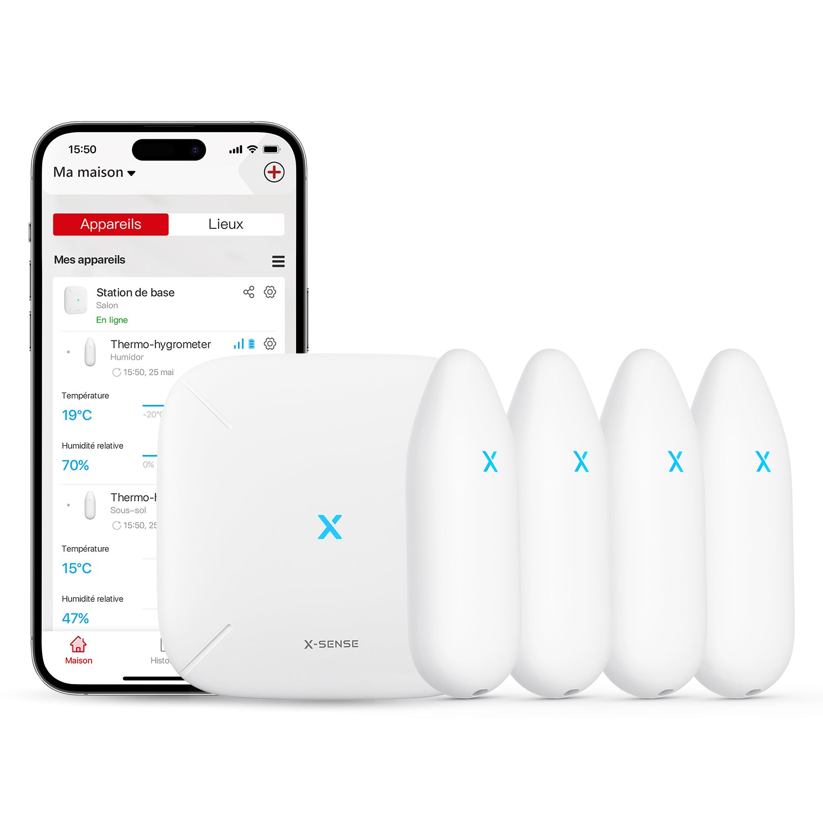 X-Sense WiFi Thermomètre Hygromètre Intérieur, STH51 & STH54 & STH55