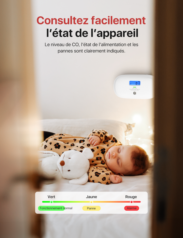 Détecteur de monoxyde de carbone portable, XC0C-SR