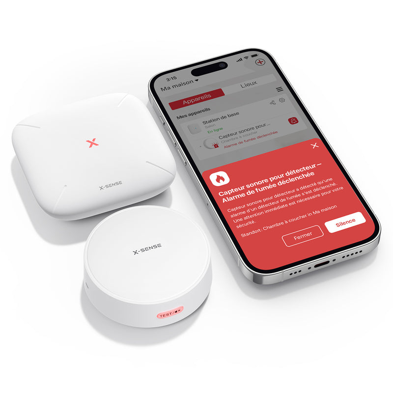 2023 Adaptateur Wifi X-sense pour Alarme Traditionnelle: Convient pour Étables, Garages et Entrepôts SAL11，Alertes gratuites en temps réel, fonctionne avec la station de base SBS50 (incluse)