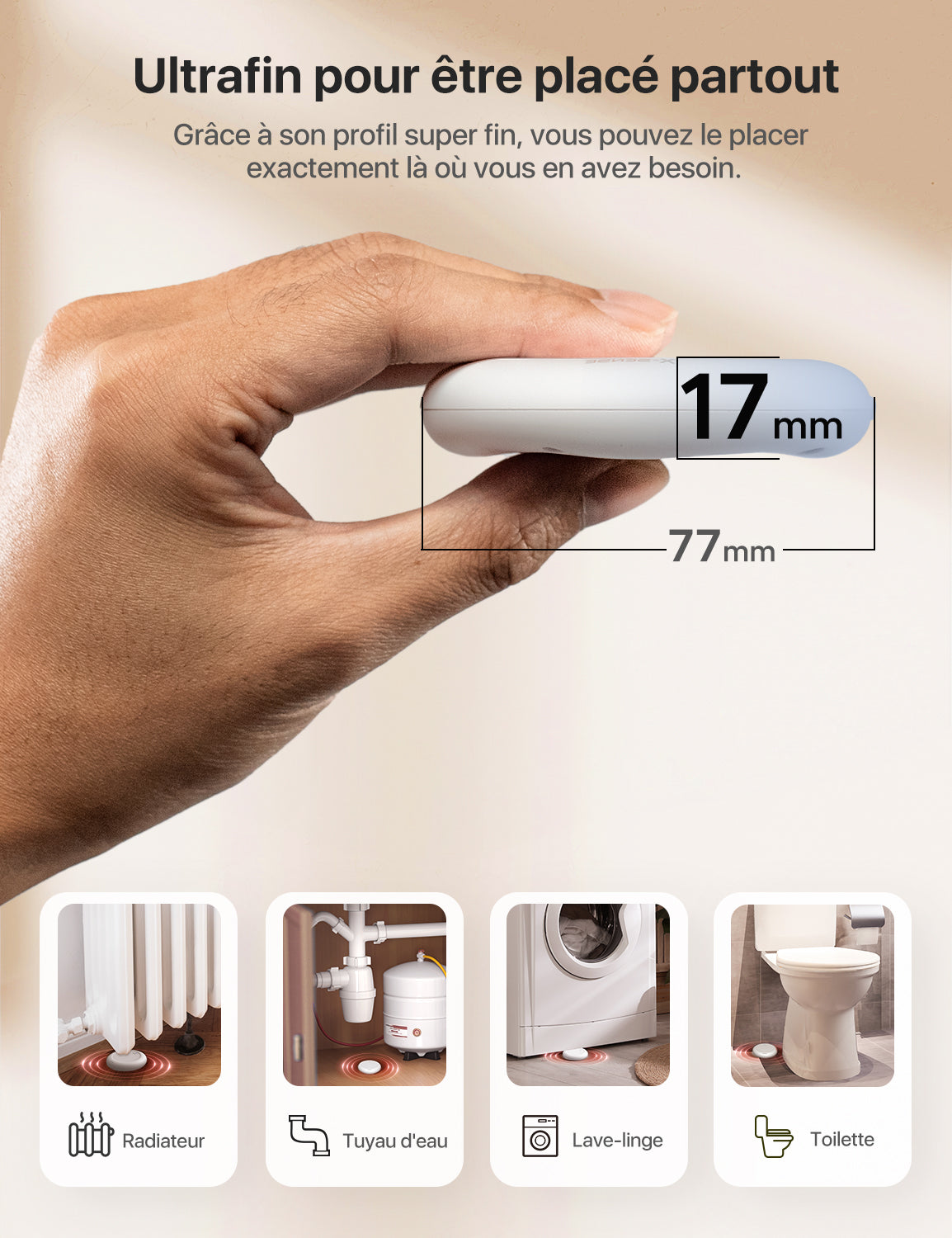 SWS0A Détecteur de fuite d'eau intelligent ultra-mince