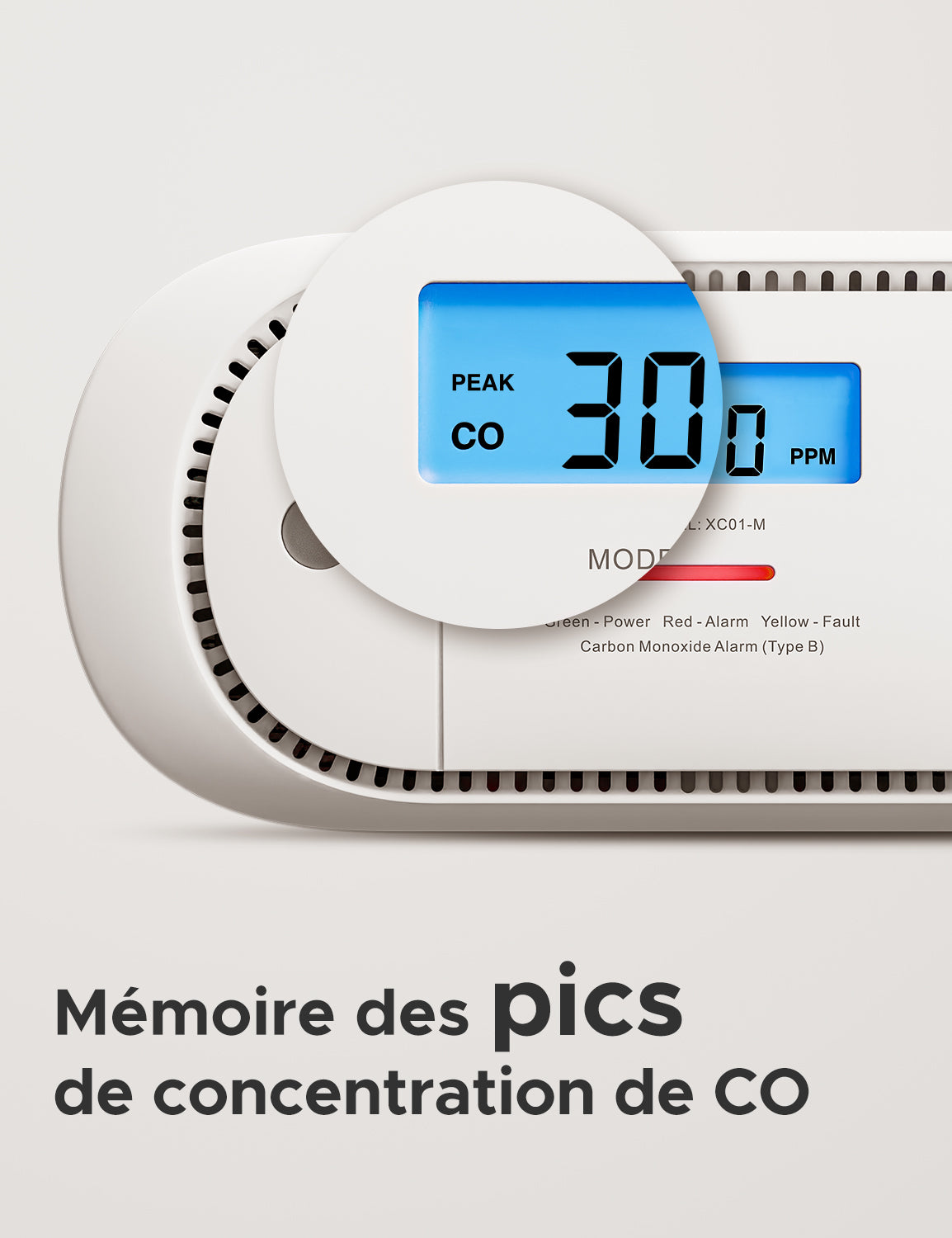 X-Sense XC01-M Alarme intelligente de monoxyde de carbone Compatible avec SBS50
