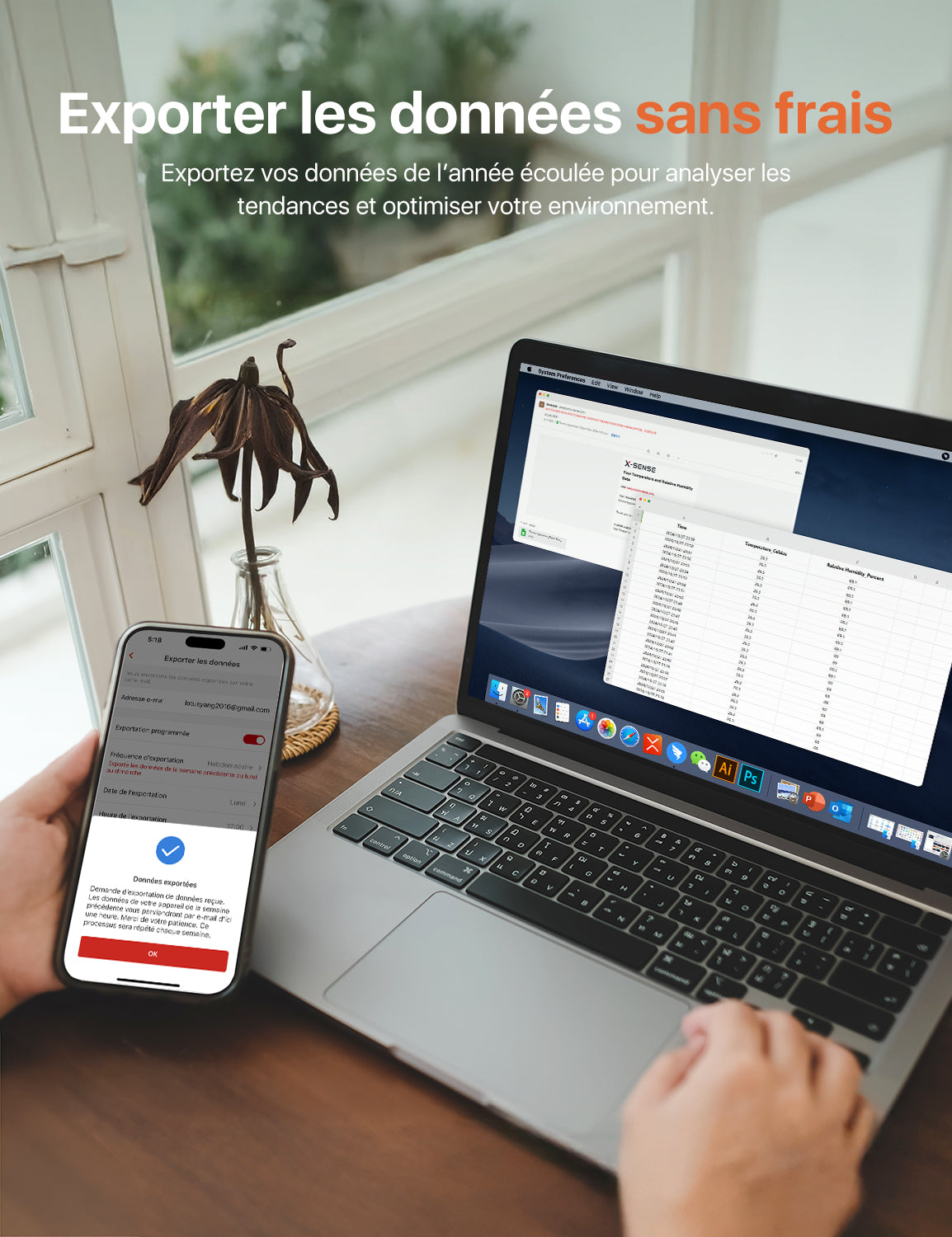 Thermomètre-Hygromètre Intelligent WiFi avec Écran LCD, STH0A