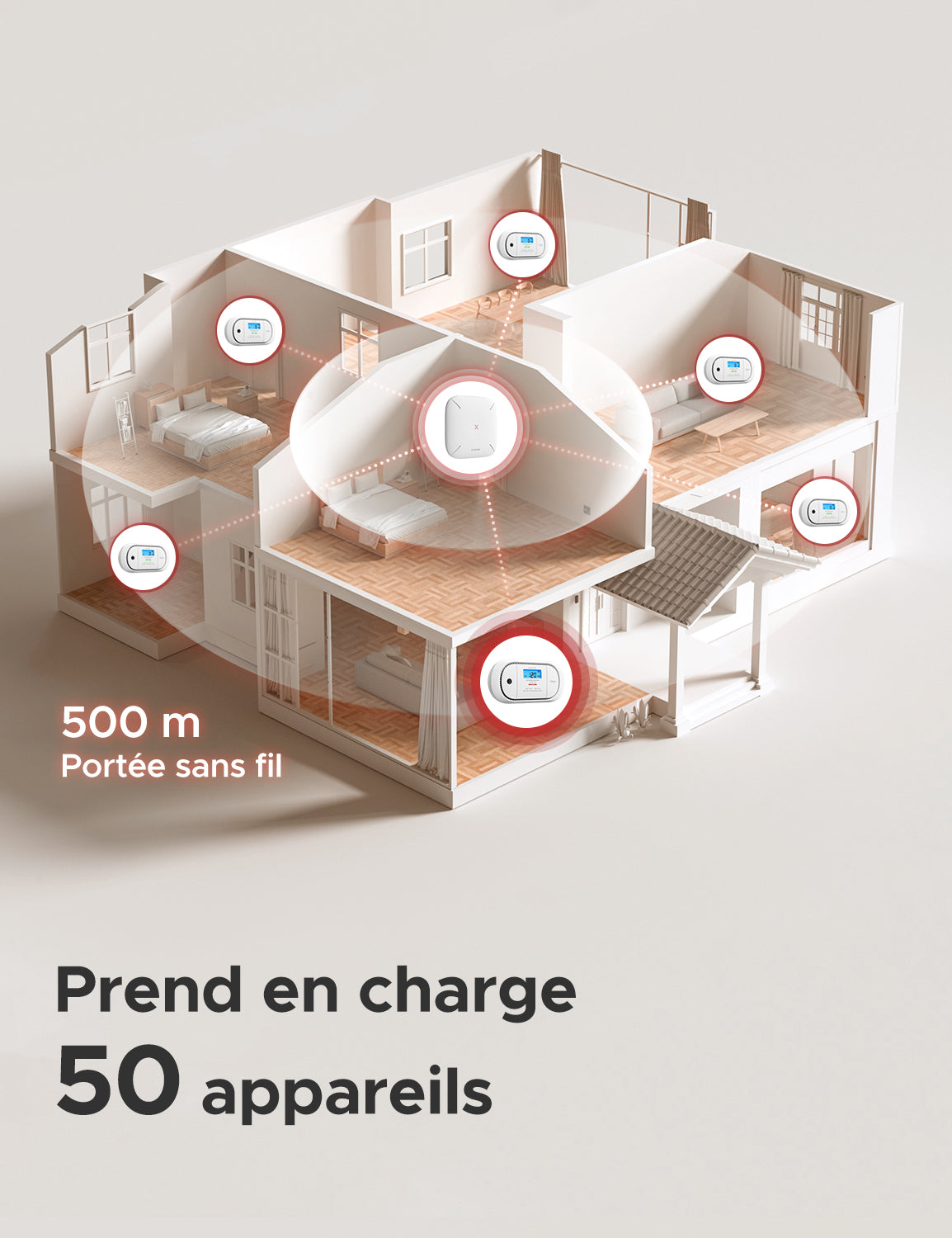 X-Sense XC01-M Alarme intelligente de monoxyde de carbone Compatible avec SBS50