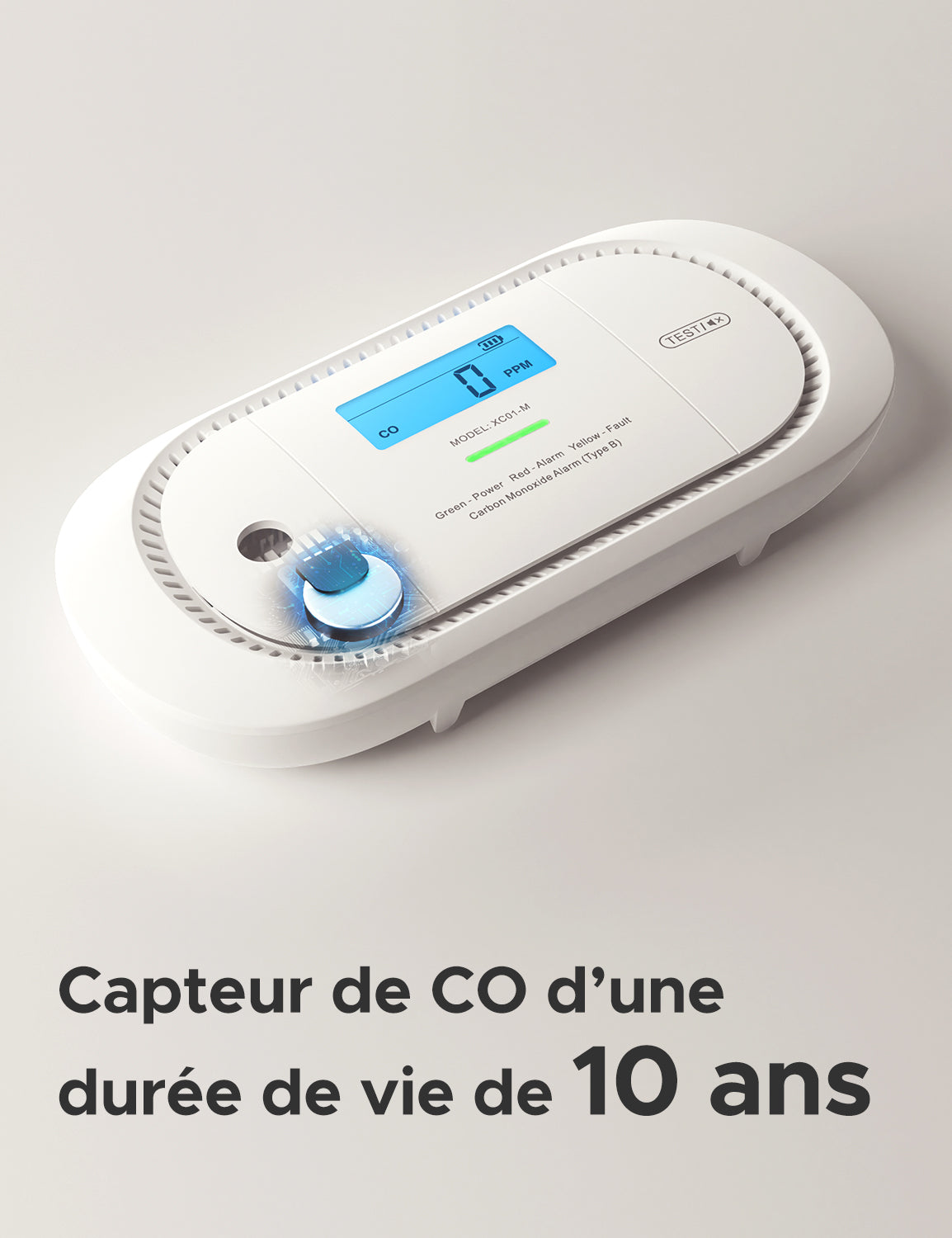 X-Sense XC01-M Alarme intelligente de monoxyde de carbone Compatible avec SBS50