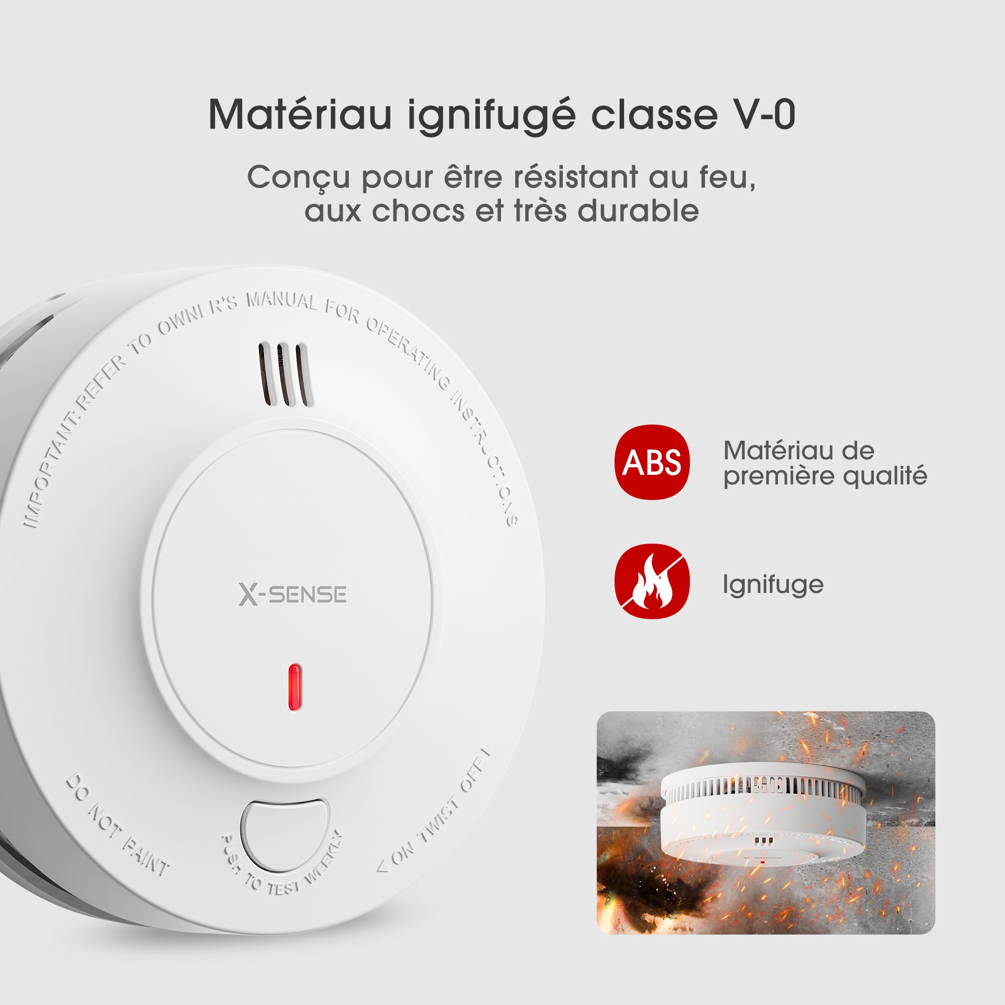 X-Sense SD19-W Détecteur de fumée interconnecté sans fil, 10 ans de batterie