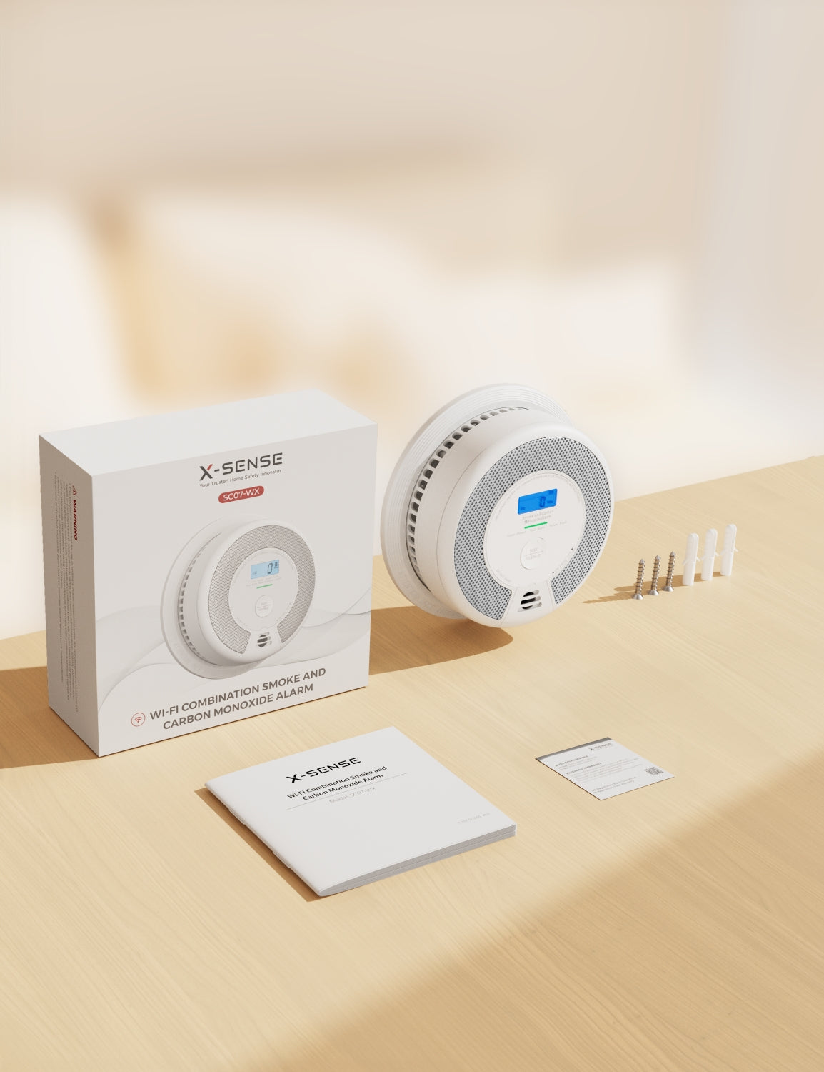 X-Sense SC07-MR Détecteur Connecté Fumée + CO | 10 Ans De Vie, Alerte App, Station SBS50 Requise