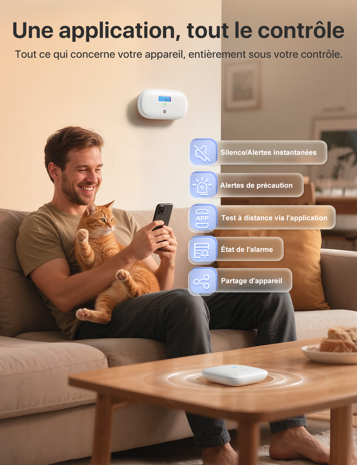 XC0C-MR Détecteur de monoxyde de carbone intelligent interconnecté