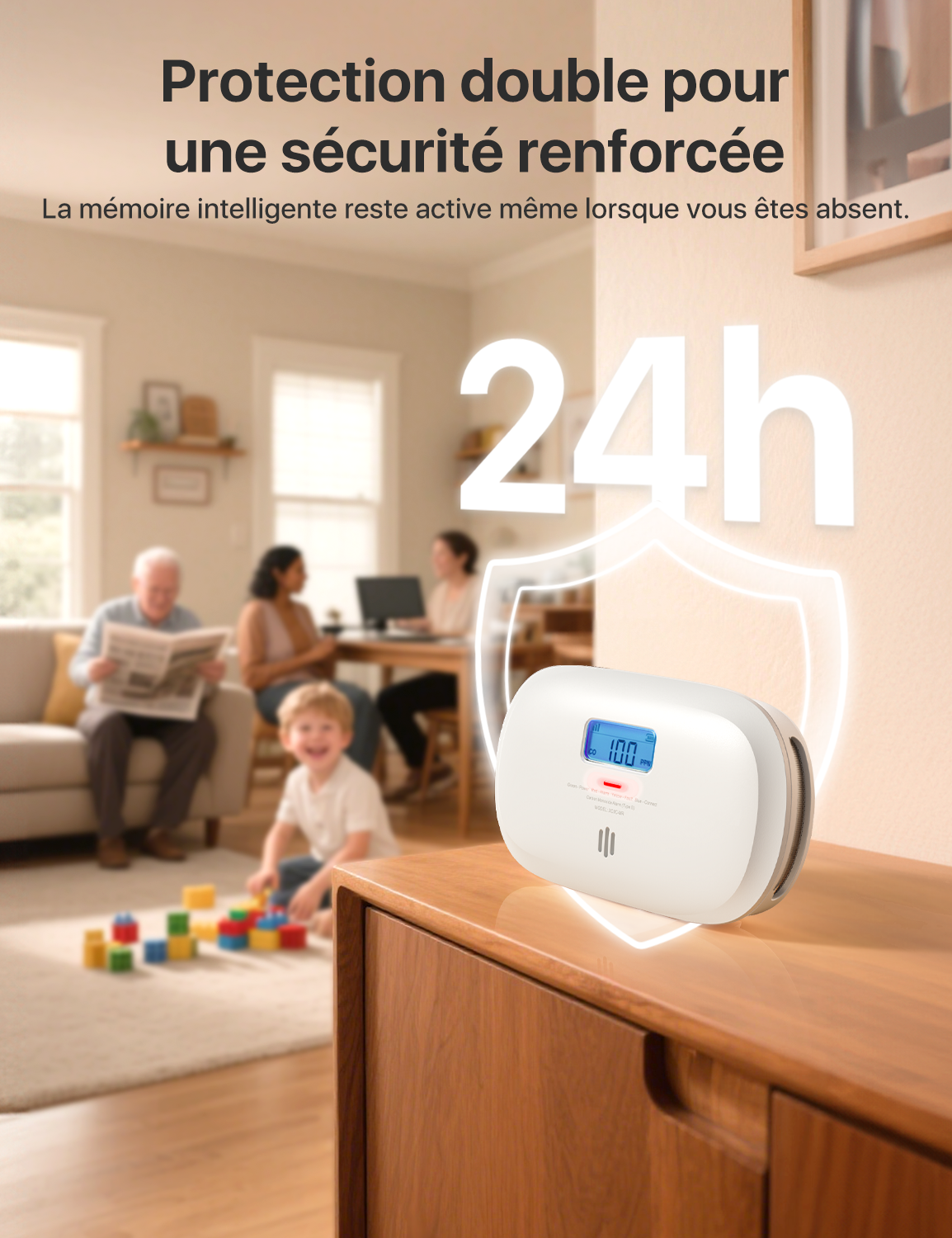 XC0C-MR Détecteur de monoxyde de carbone intelligent interconnecté