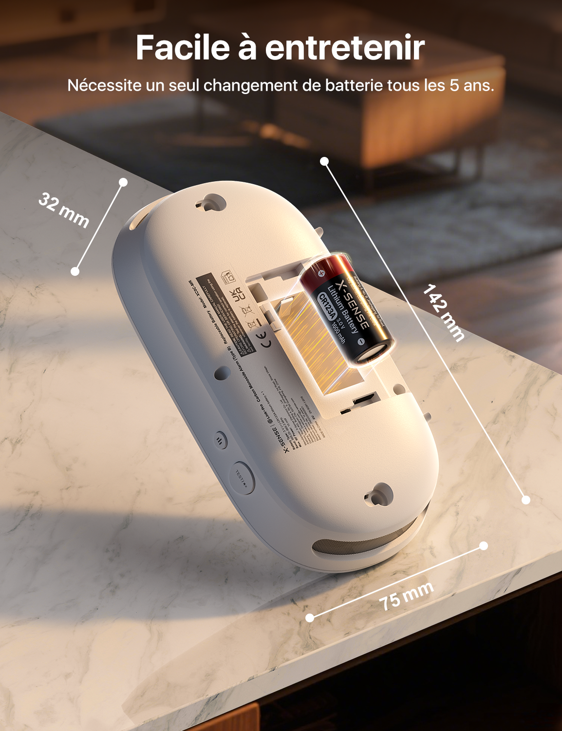XC0C-MR Détecteur de monoxyde de carbone intelligent interconnecté