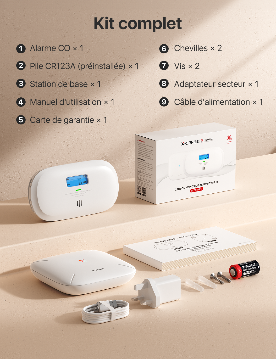 XC0C-MR Détecteur de monoxyde de carbone intelligent interconnecté