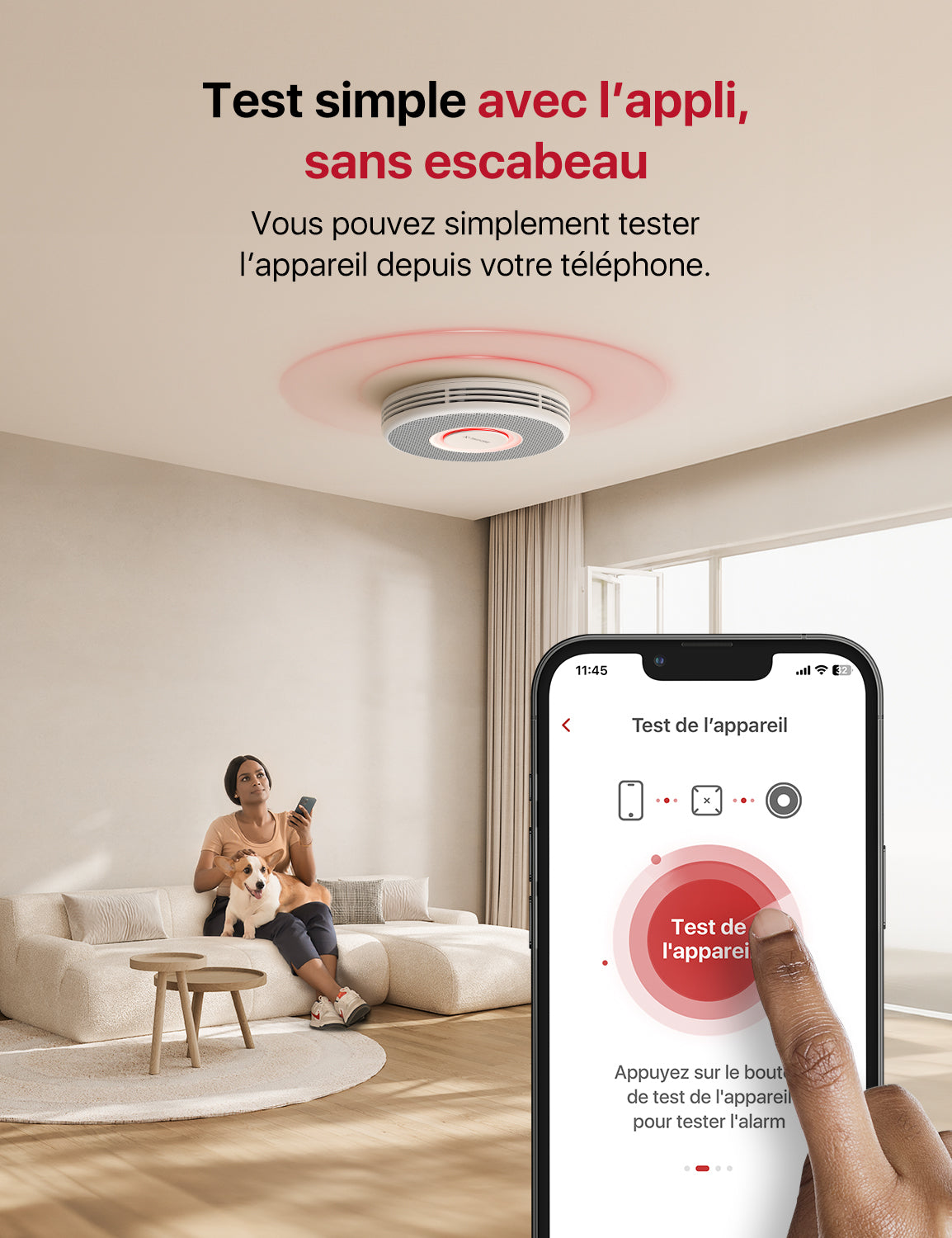 XS0B-MR Détecteur de fumée intelligent interconnecté avec alerte vocale