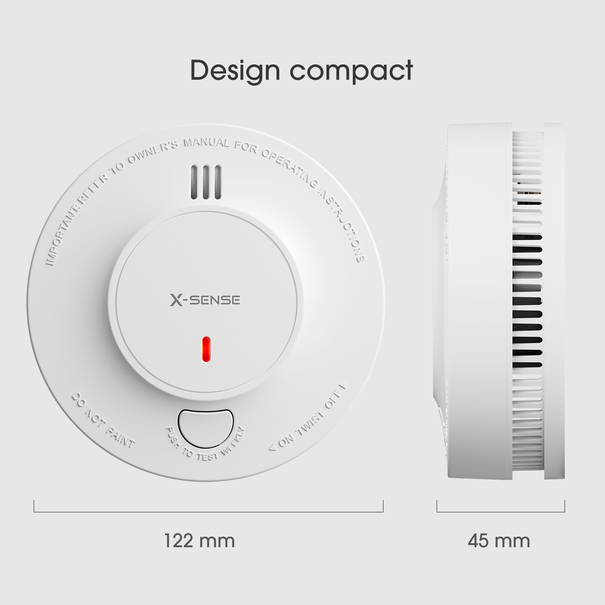 X-Sense SD19-W Détecteur de fumée interconnecté sans fil, 10 ans de batterie
