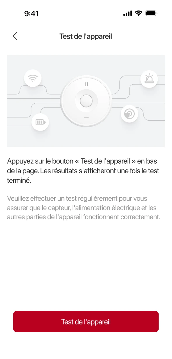 Test facile via l’application
