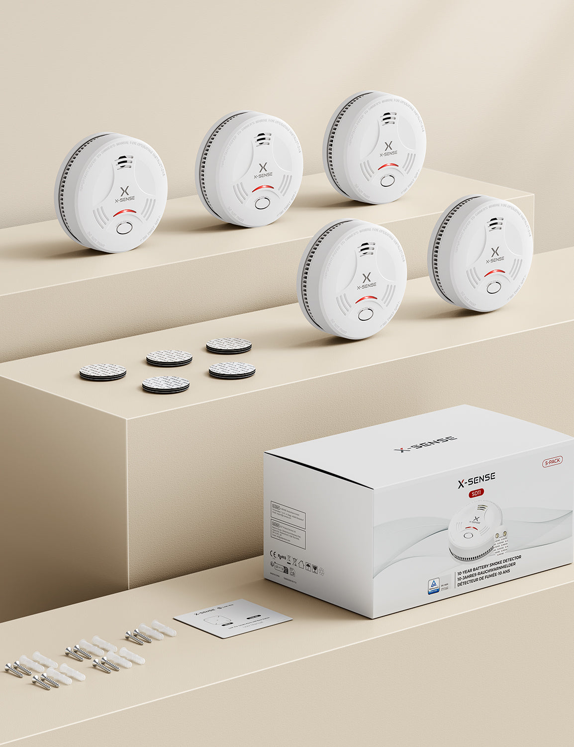 SD11 Détecteur de fumée X-Sense avec fixation magnétique et pile 10 ans