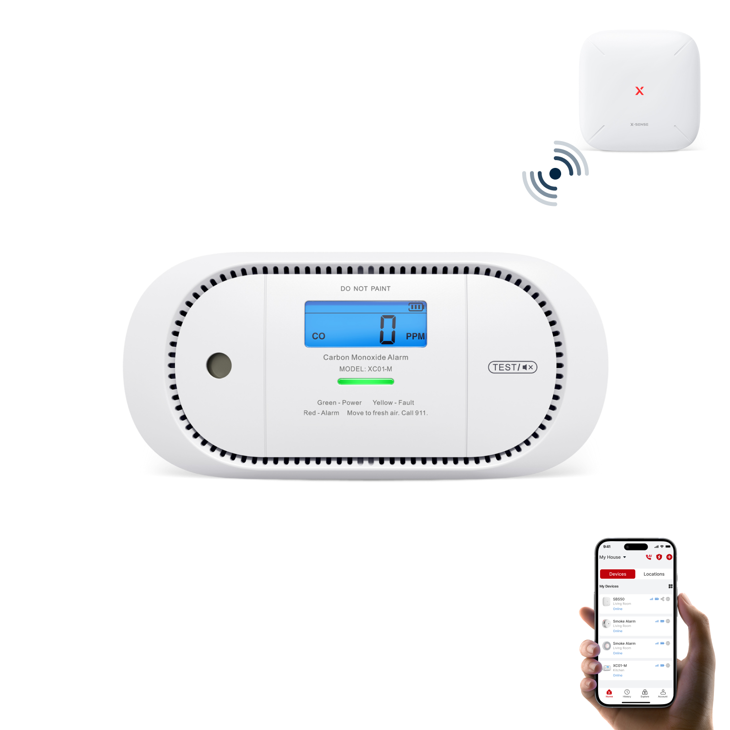 XC01-M Détecteur de monoxyde de carbone intelligent interconnecté
