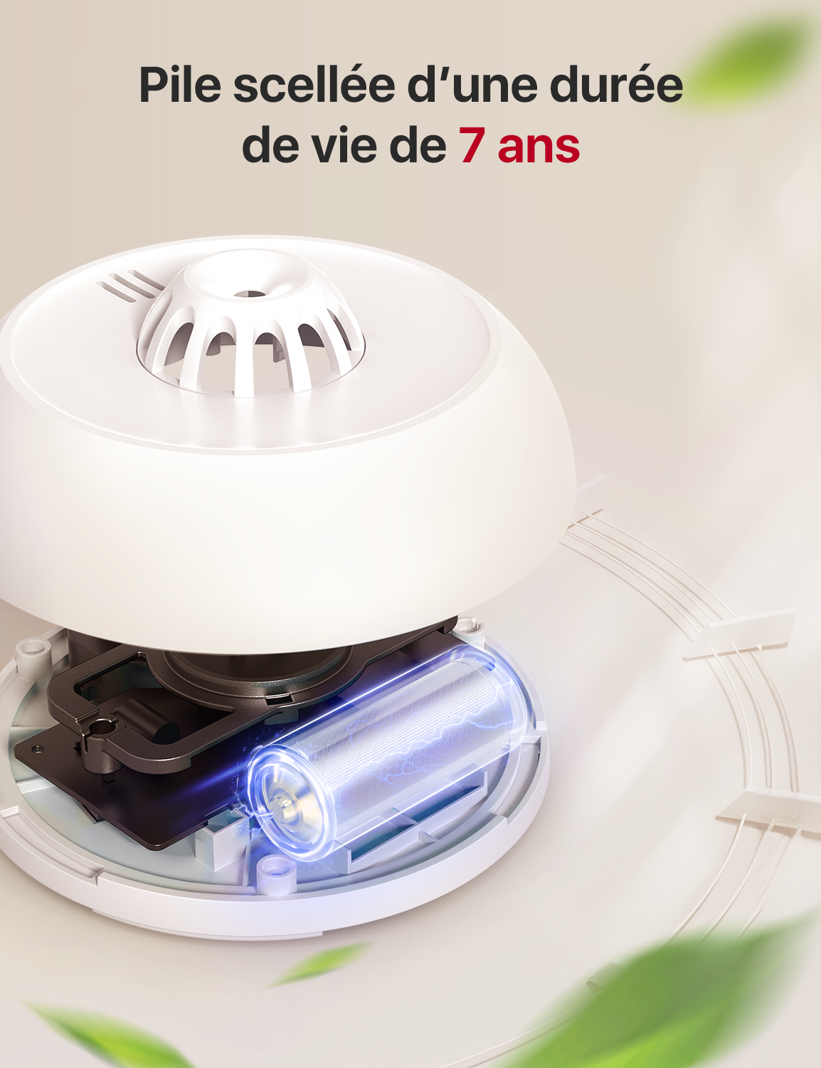 Batterie scellée dans le détecteur thermique X-SENSE XH02-M