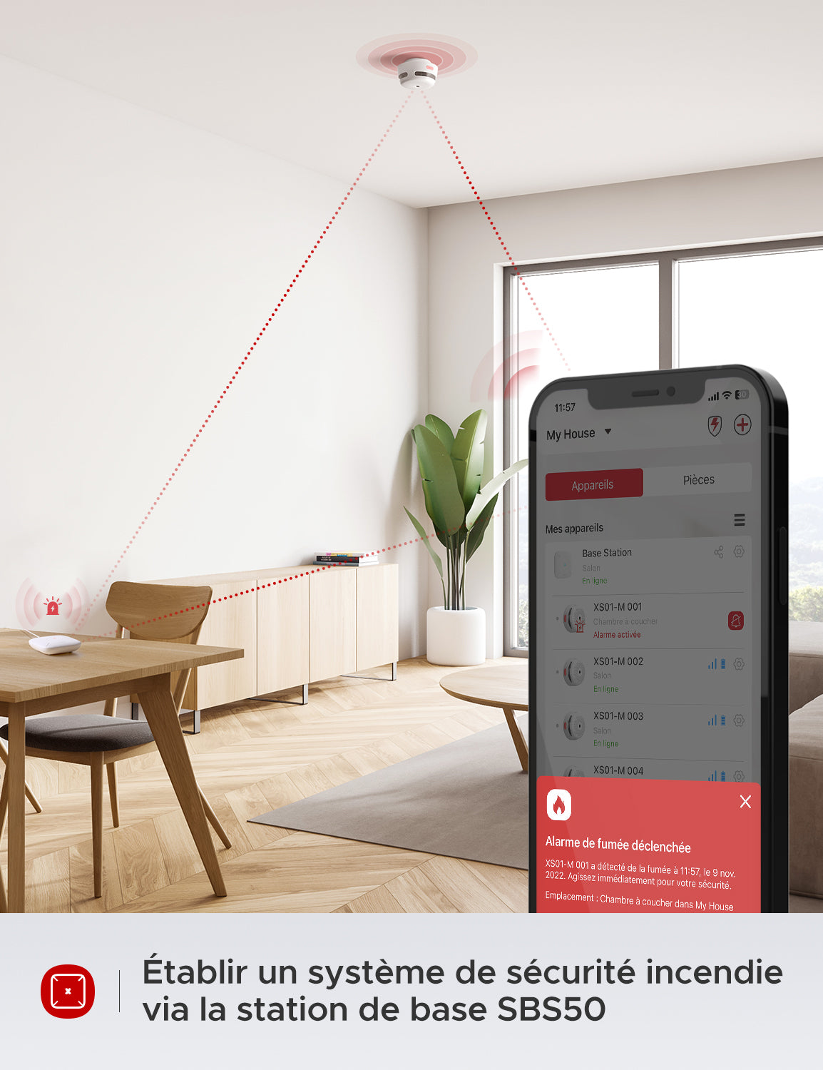 XS01-M Détecteur de fumée intelligent interconnecté