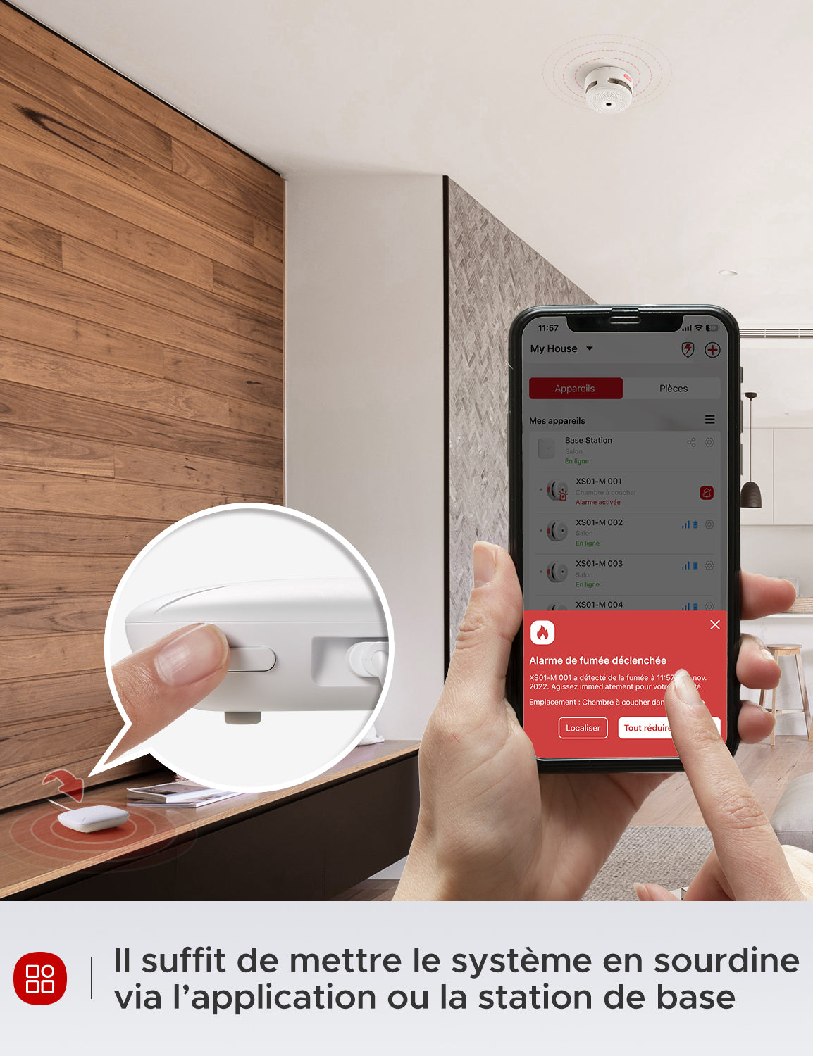 XS01-M Détecteur de fumée intelligent interconnecté