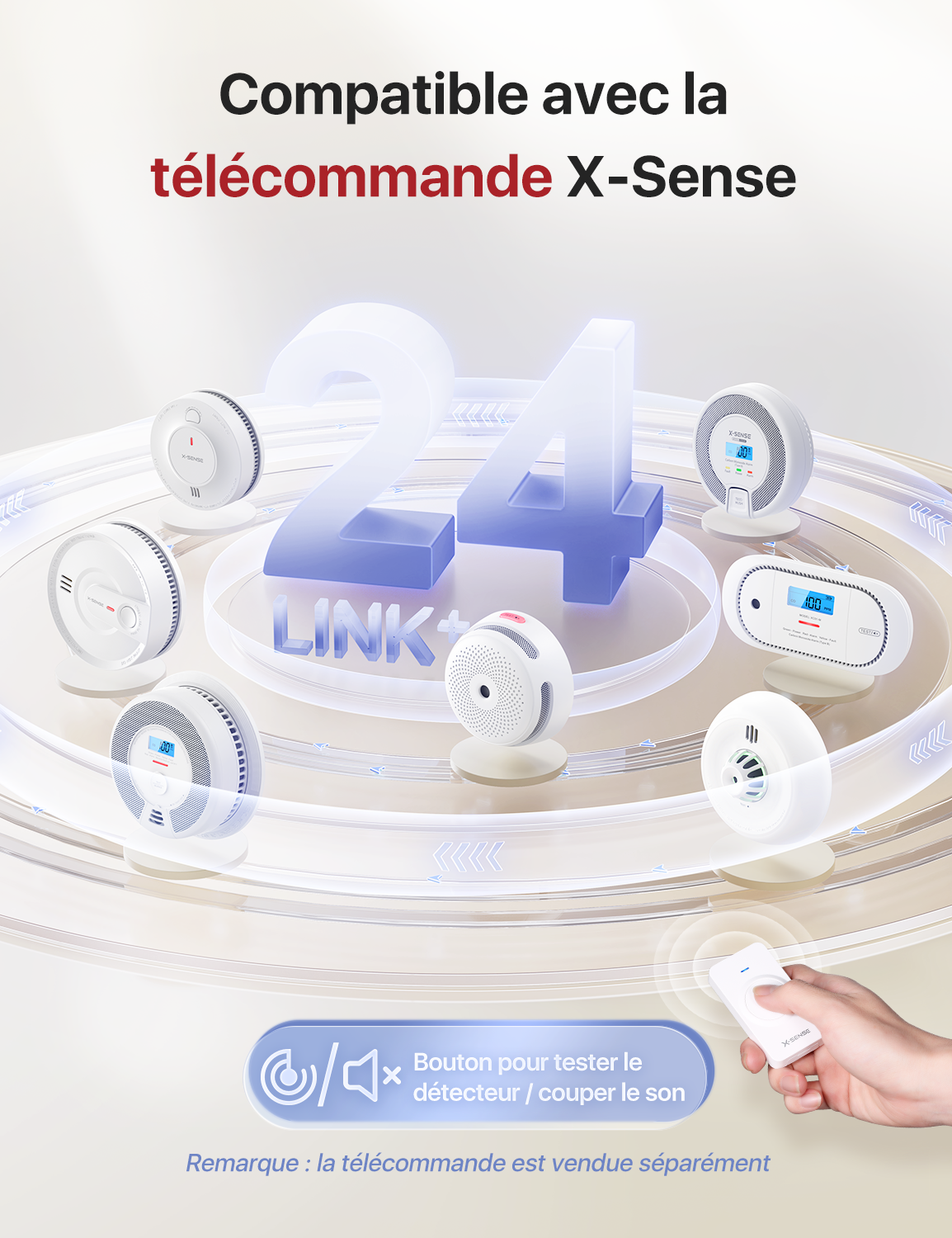XS01-WR Détecteur de fumée sans fil interconnecté