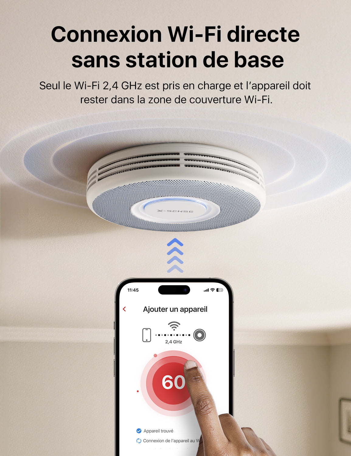 XS0B-iR Détecteur de fumée intelligent avec alerte vocale