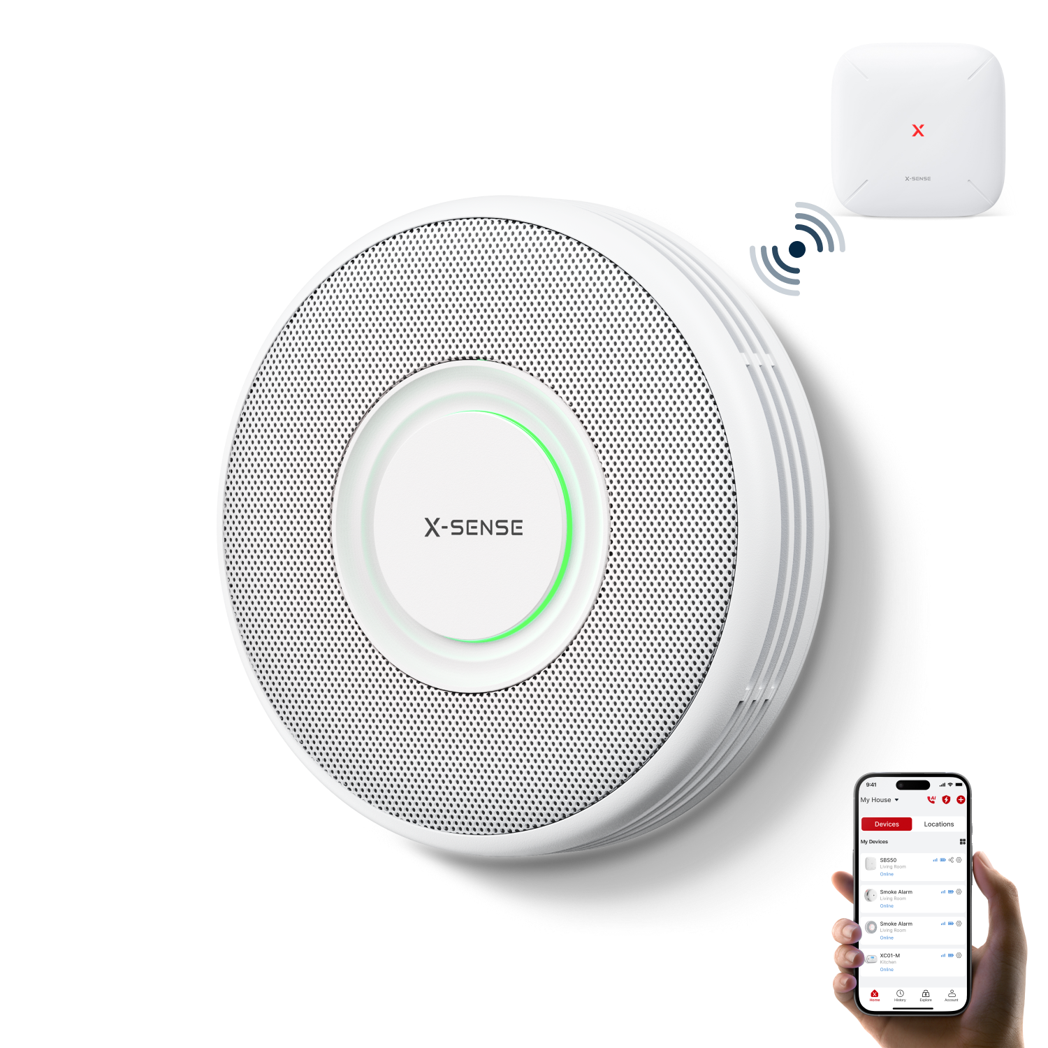 XS0B-MR Détecteur de fumée intelligent interconnecté avec alerte vocale