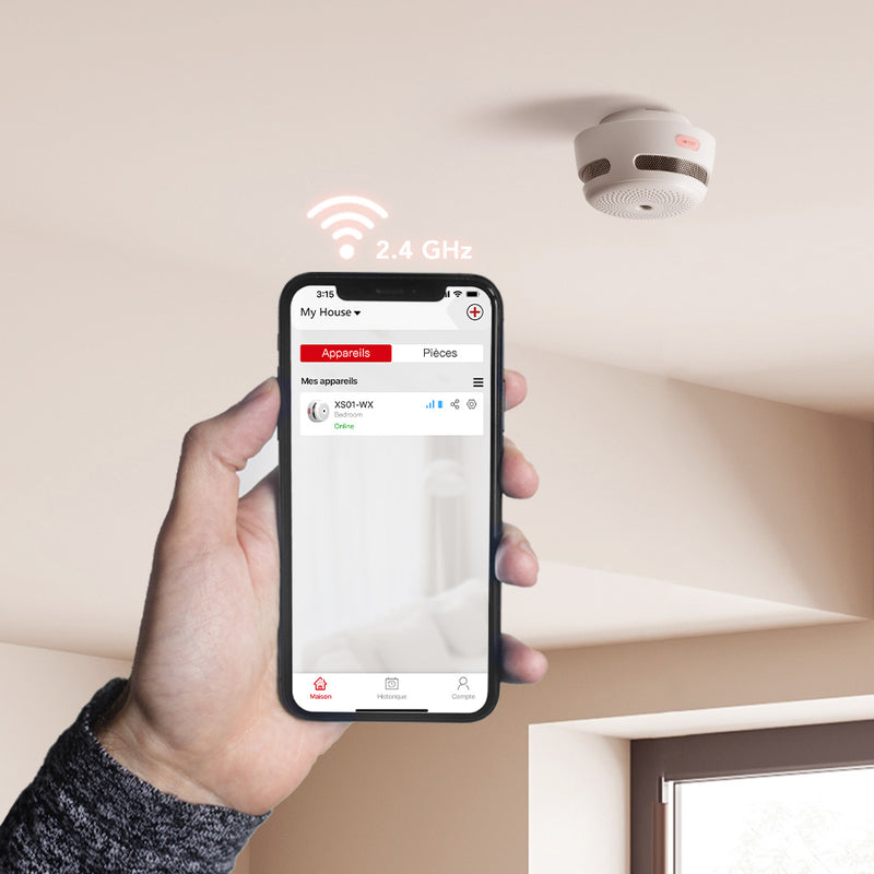 Tuya Wifi Détecteur de fumée de monoxyde de carbone 2-en-1 Capteur de fumée  Smart Life App Contrôle Alarme incendie Secu