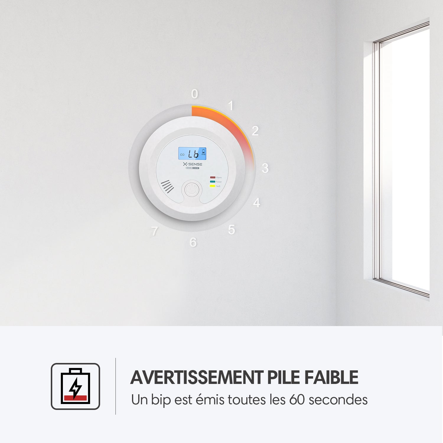 X-Sense CO03B Détecteur de monoxyde de carbone